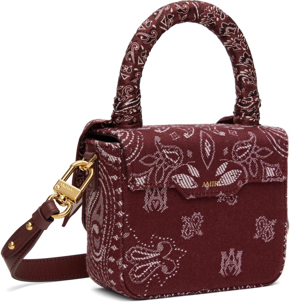 【AMIRI】BANDANA MICRO MA マイクロ MA バッグ AWBGTB1001-460 AMIRI Burgundy Denim Bandana Micro MA Bag - Travel Bags