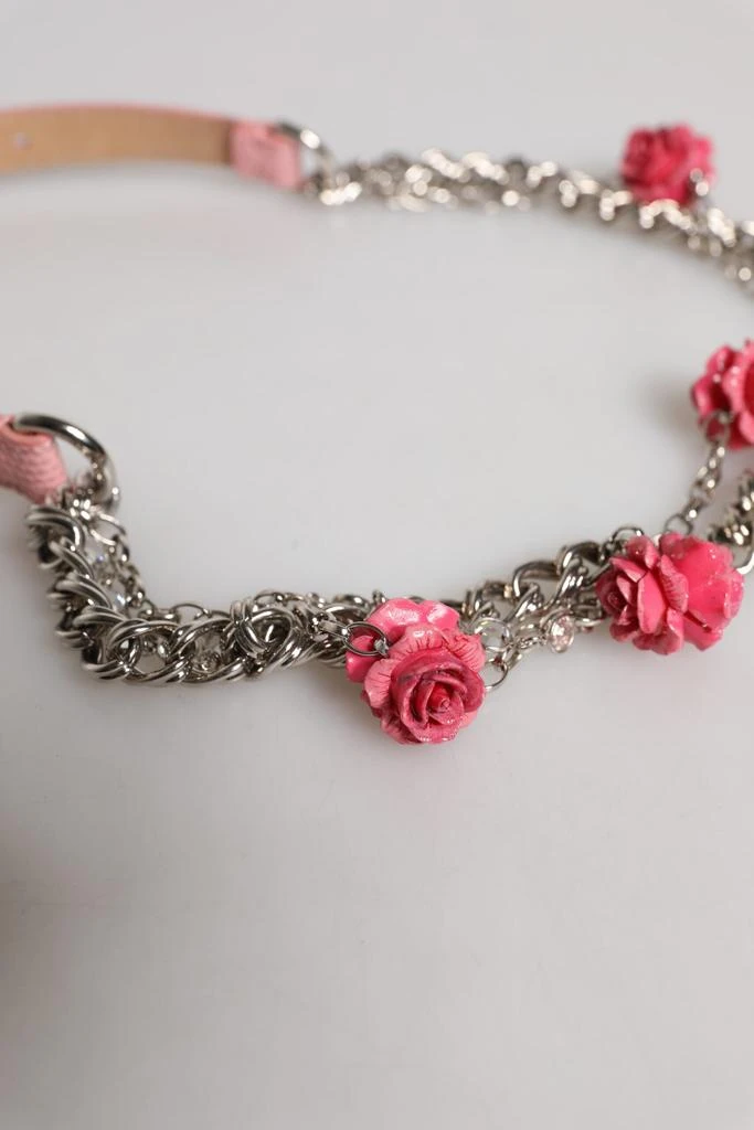 Dolce & Gabbana Embelished Roses Textu Leather Women's Belt 3
