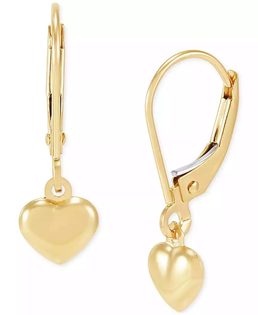 Macy's Small Heart Drop Earrings in 14k Yellow Gold 3
