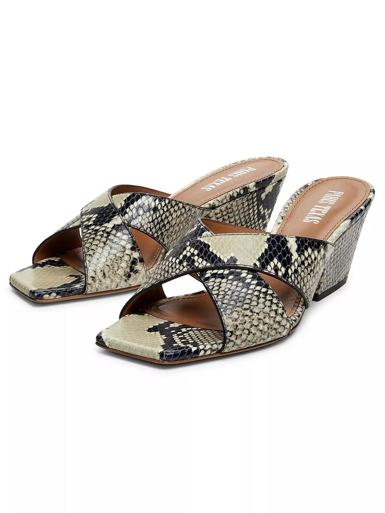 Paris Texas Python-Print Leather Mules 2