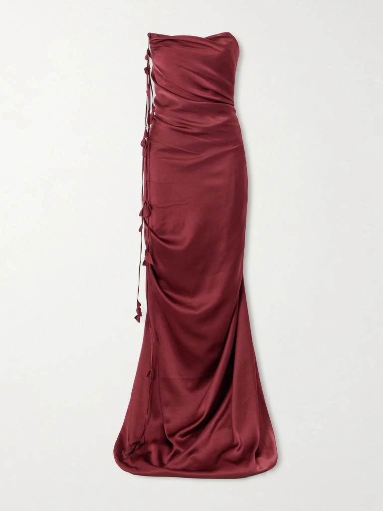 Marmar Halim Embellished Draped Satin Bustier Gown