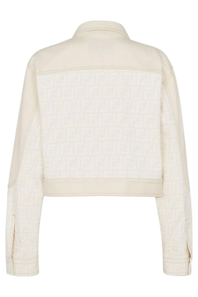 Fendi Fendi FF Jacquard Cropped Denim Jacket - Jackets
