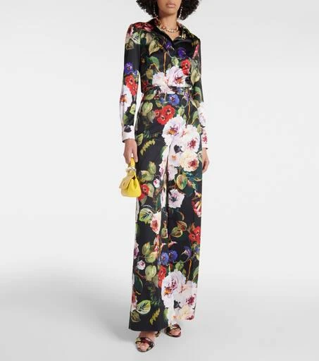 Dolce 
Gabbana Floral cotton-blend wide-leg pants 2