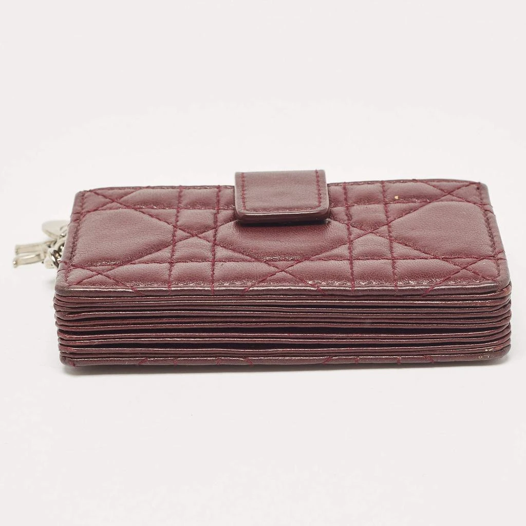 Dior Dior Burgundy Cannage Leather Lady Dior 5 Gusset Card Case 6
