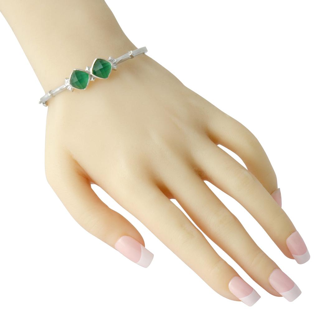 Stephen Webster Silver Chrysoprase and Quartz Bangle Bracelet