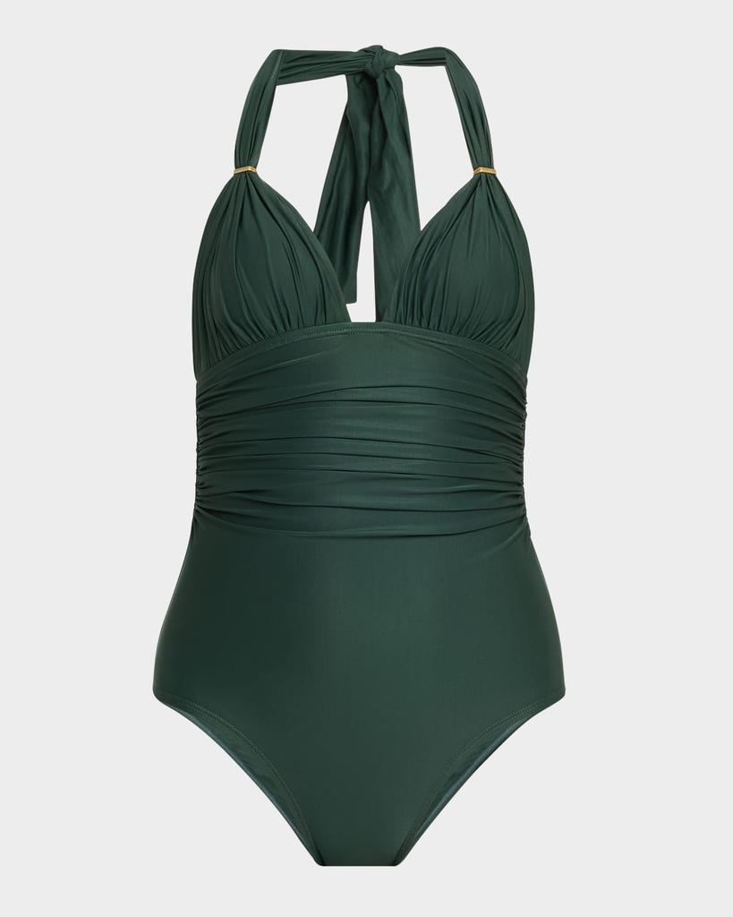 LENNY NIEMEYER Ruched Halter One-Piece Swimsuit