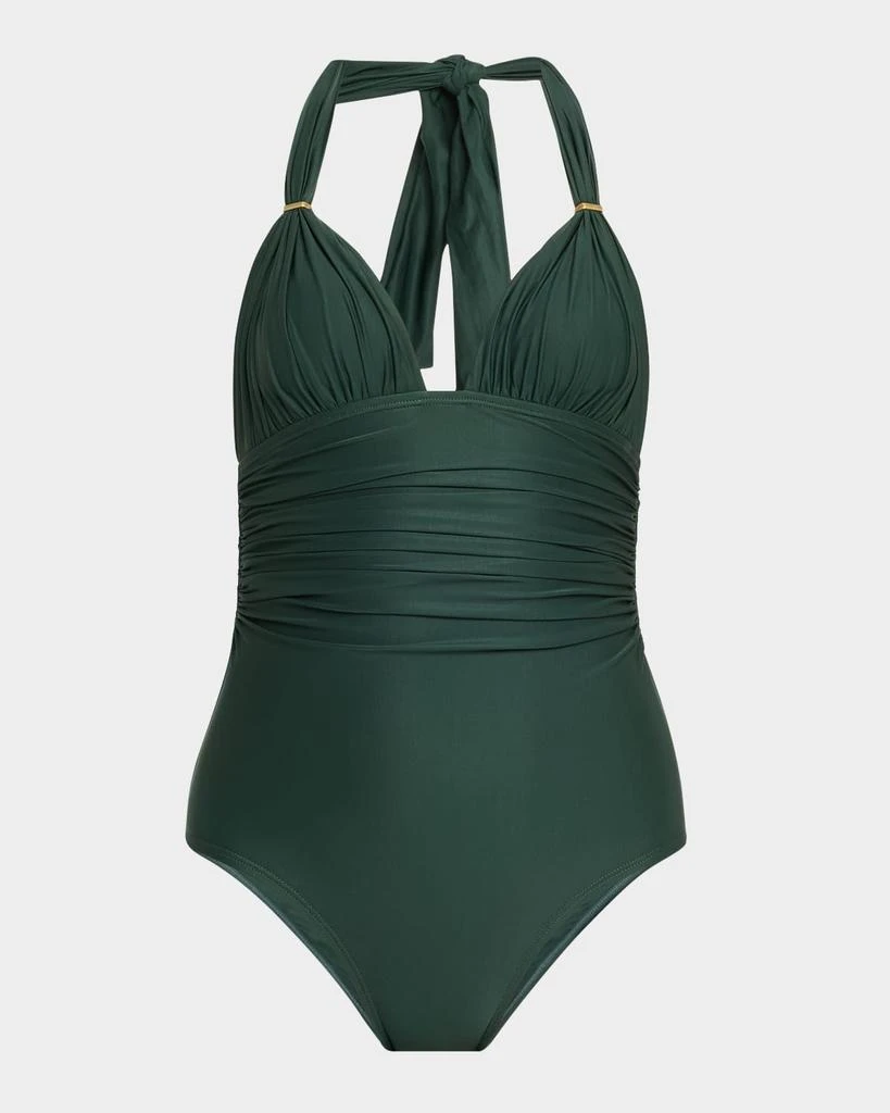 LENNY NIEMEYER Ruched Halter One-Piece Swimsuit 1