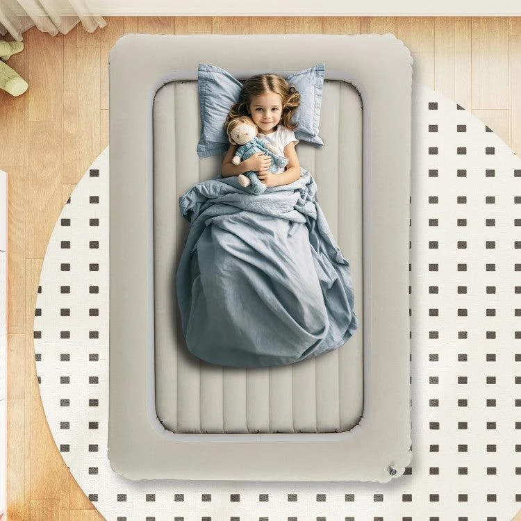 Hivvago Inflatable Toddler Travel Bed with Electric Pump and Raised Bed Rails 2