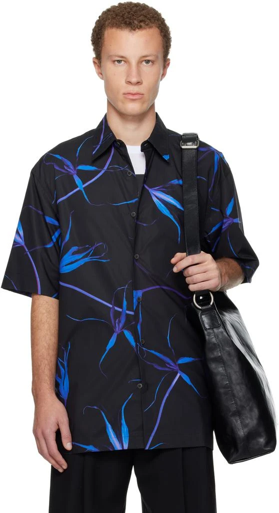 Dries Van Noten Black Tulip Print Shirt 1