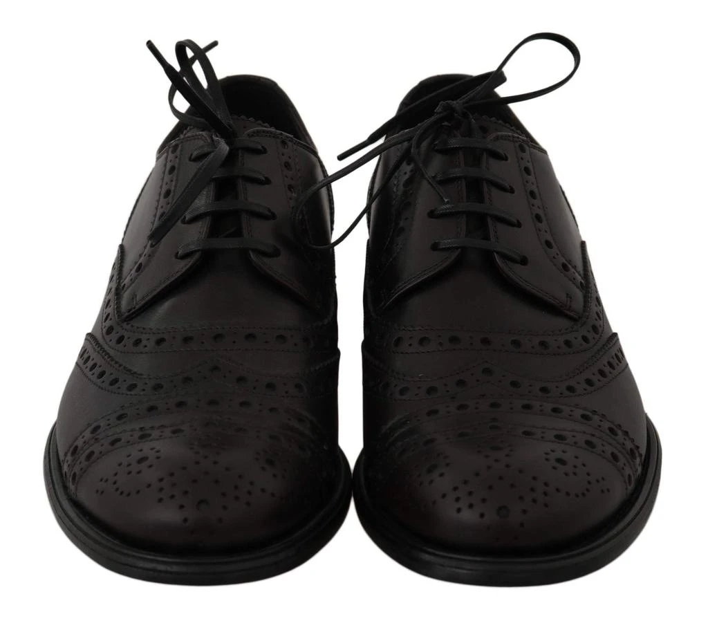 Dolce & Gabbana Dolce & Gabbana  Black Leather Wingtip Oxford Dress  Shoes 2