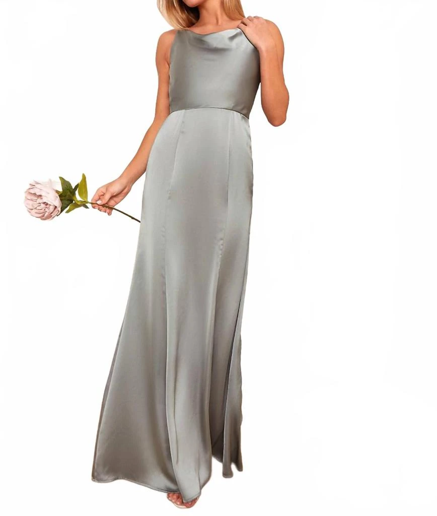 chinese dress ladies Chi Chi Satin Cami Strap Wrap Maxi Dress in Green, Size 8
