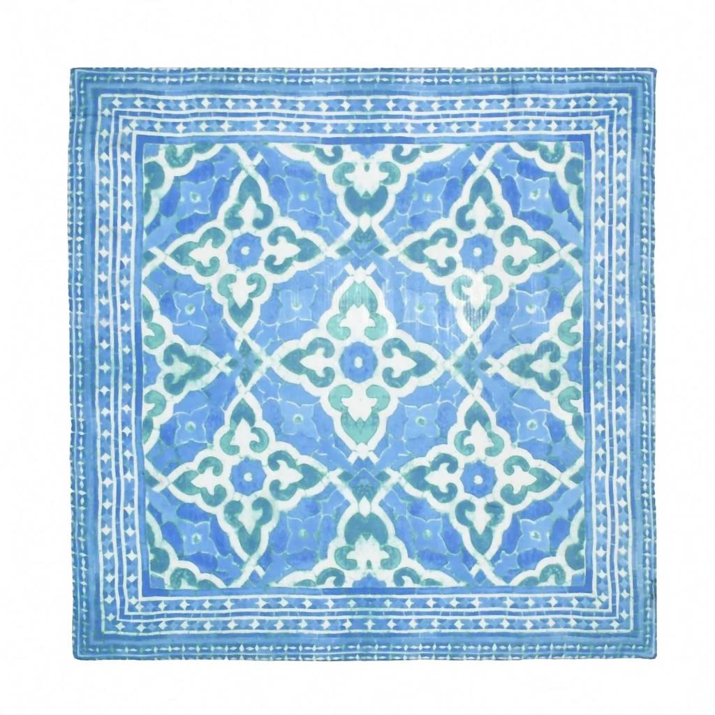 Dupatta Designs Arnette Medallion Print Square Scarf In Blue