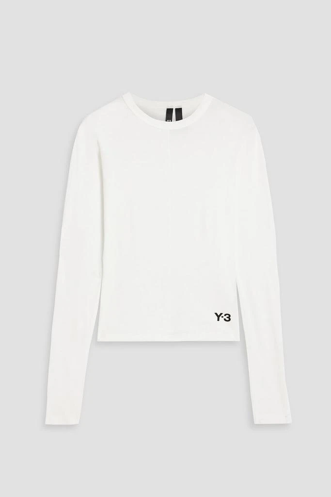 Y-3 Logo-print cotton-jersey top 1