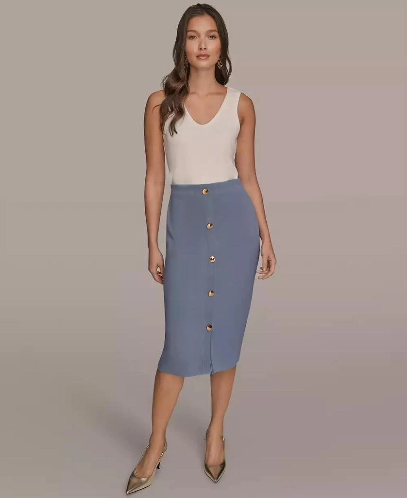 Donna Karan Women
s Straight Knit Pull-On Midi Skirt 5