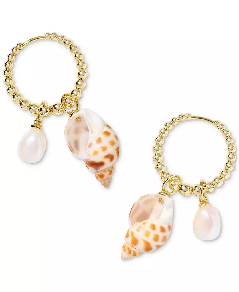 Kendra Scott Gold-Tone Oleana Spotted Shell Huggie Drop Earrings 1
