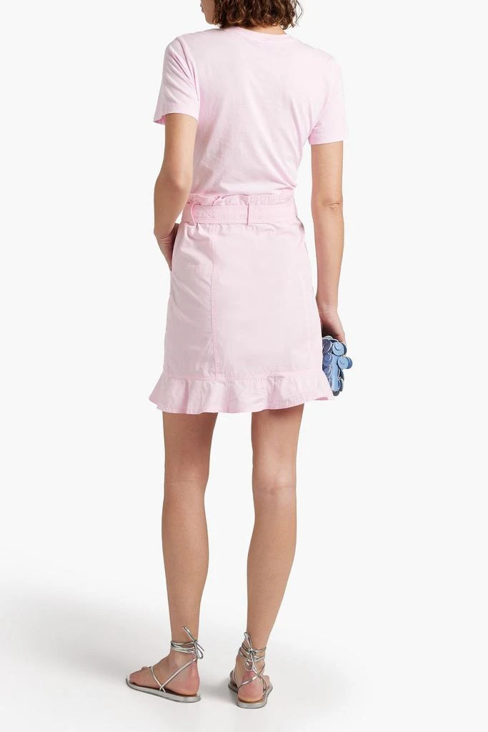 Derek Lam Belted wrap-effect broadcloth-paneled cotton-jersey dress 3