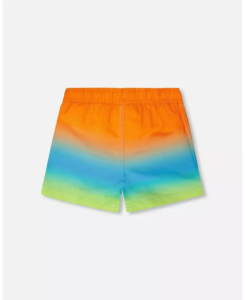 Deux par Deux Baby Boys Boardshorts Orange Blue and Green Gradient 4