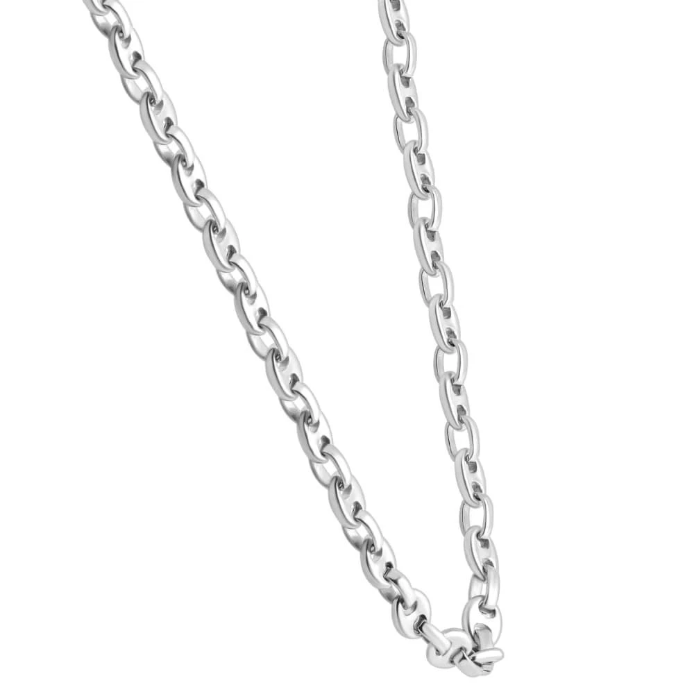 Pompeii3 Men
s Polished Steel Clasp 8.5mm Mariner Flexible Link  23" Chain 2