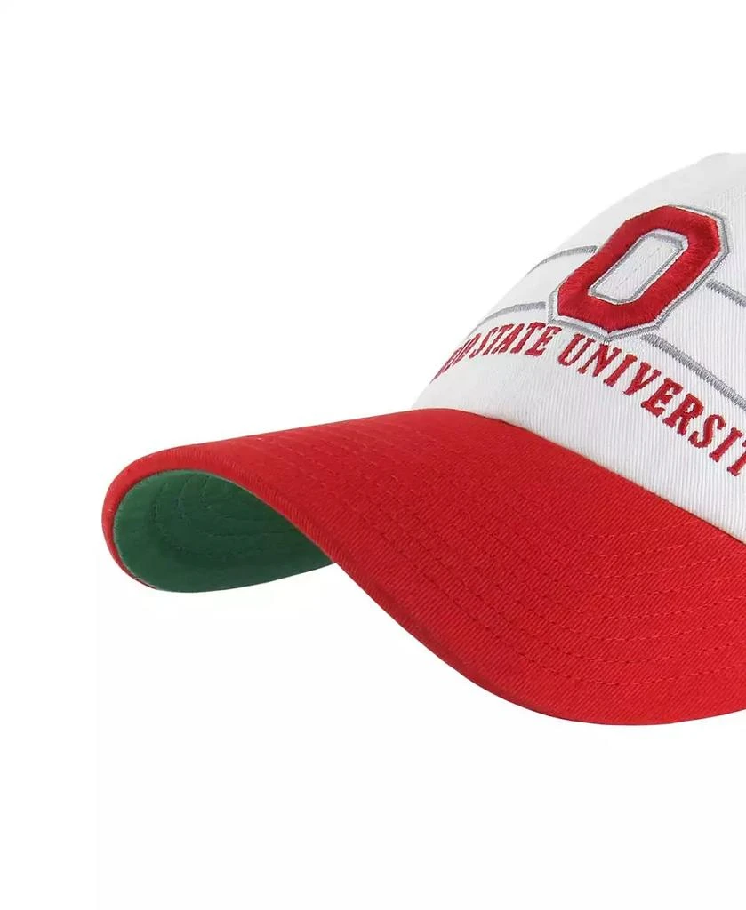 47 Brand Men's White Ohio State Buckeyes Gridiron Clean Up Adjustable Hat 2