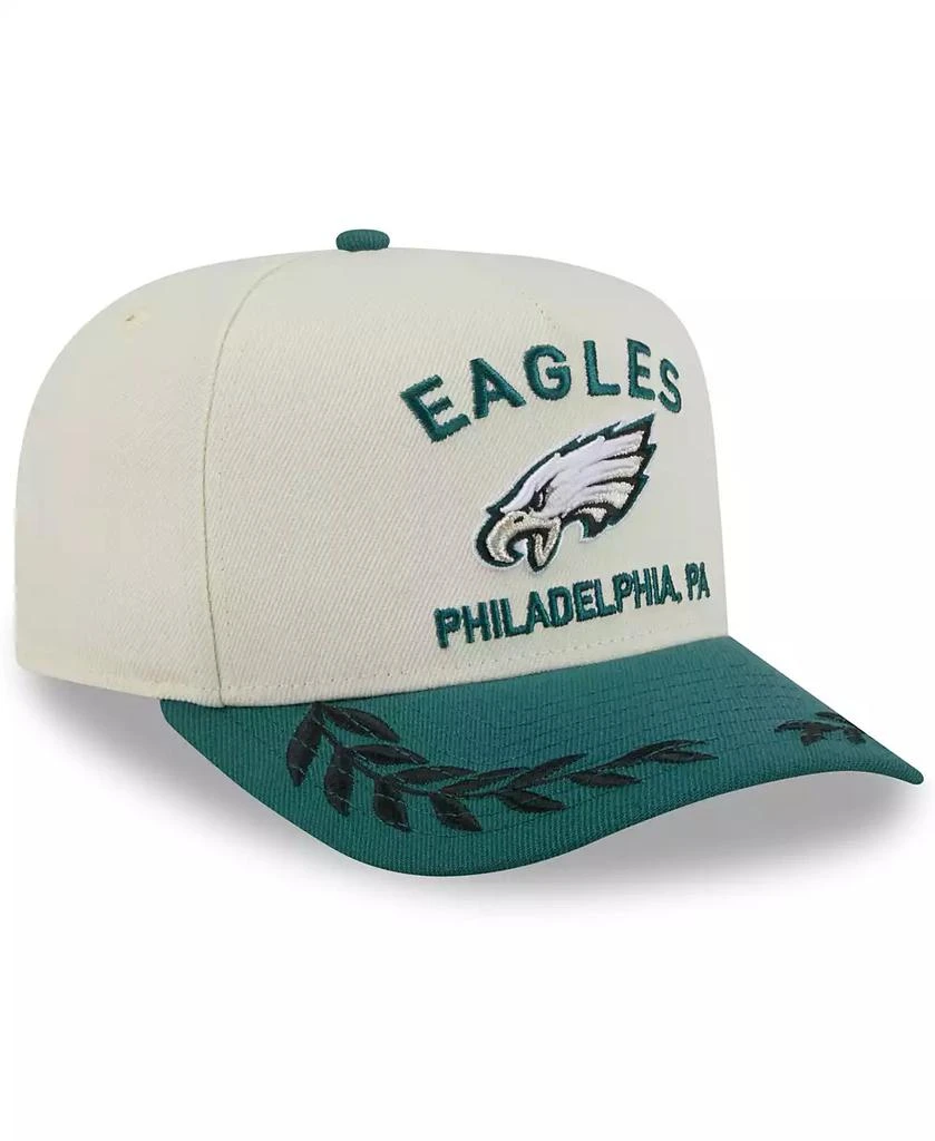 New Era Men's Cream/Green Philadelphia Eagles 2025 NFL Draft A-Frame 9FIFTY Snapback Hat 4