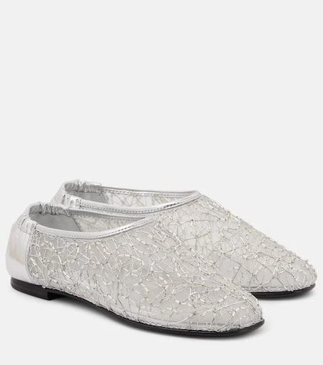 SIMKHAI Eden metallic lace ballet flats 1