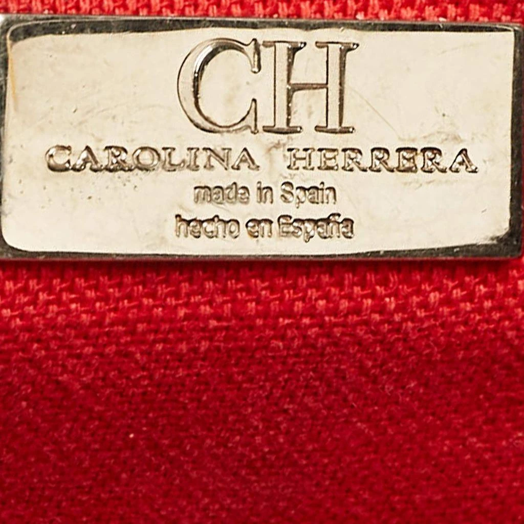 CH Carolina Herrera CH Carolina Herrera Black Embossed Leather Top Handle Bag 16