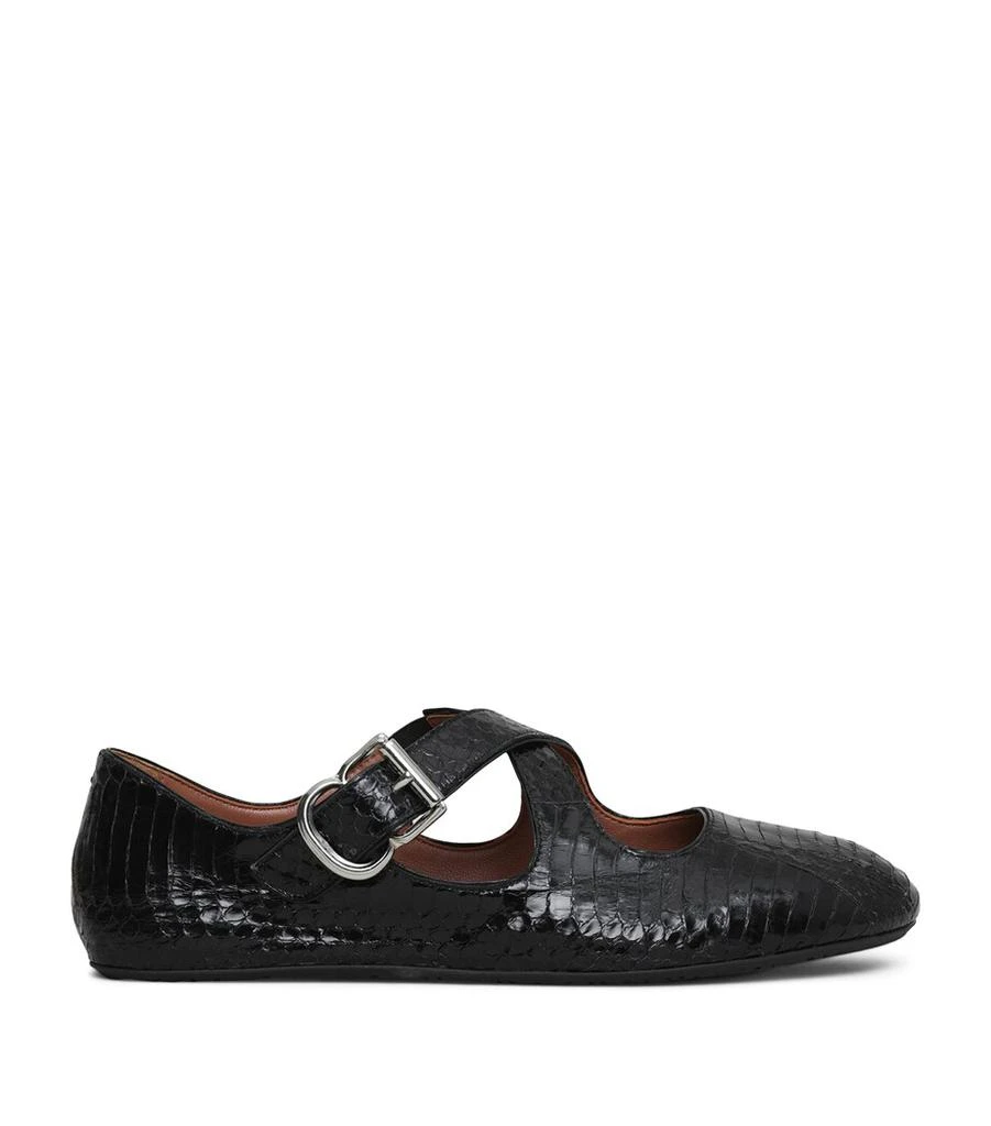 Alaïa Snakeskin Ballet Flats 1