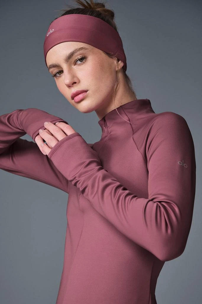 Alo Airlift Winter Warm 1/4 Zip Long Sleeve - Charcoal Green 2