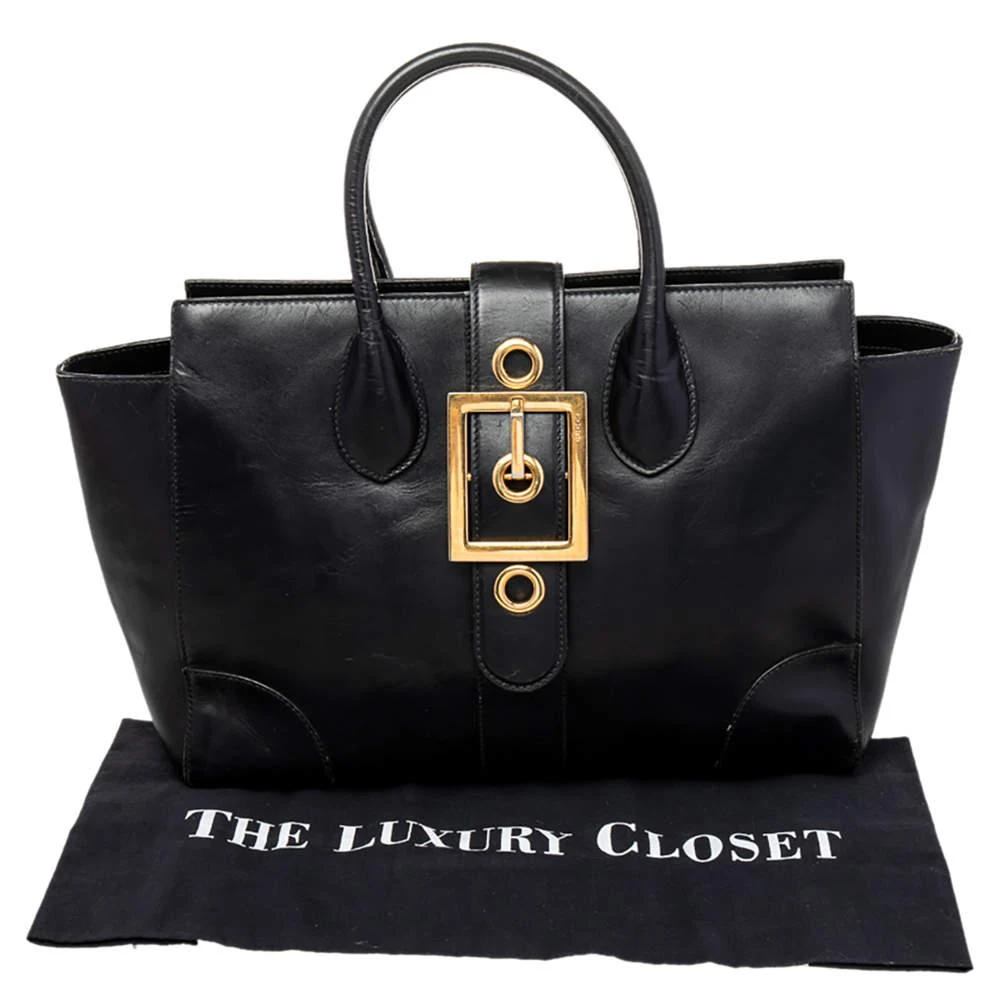 Gucci Gucci Black Leather Lady Buckle Tote 10