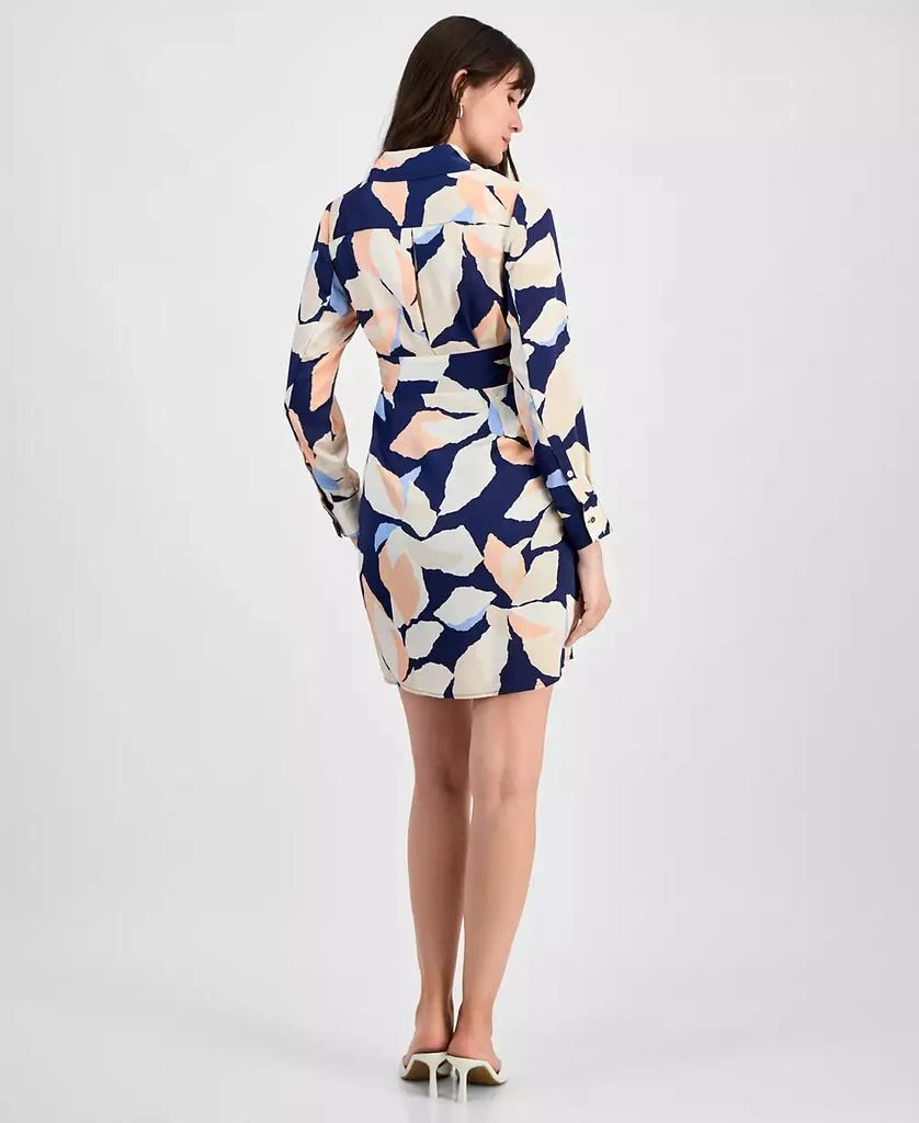 Tahari Tahari Petite Printed Collared Faux-Wrap Sheath Dress 5