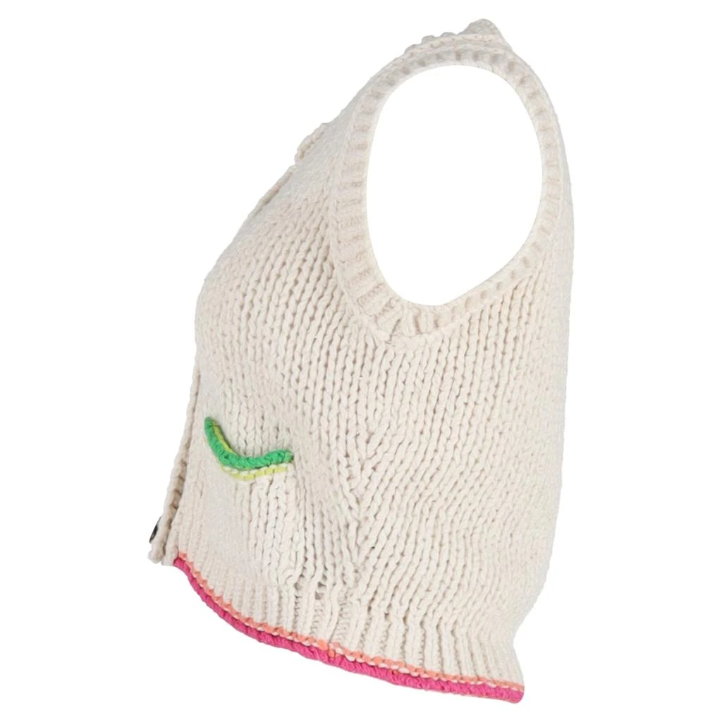 REDONE Re/Done Knitted Sleeveless Cardigan in Ivory Cotton 2