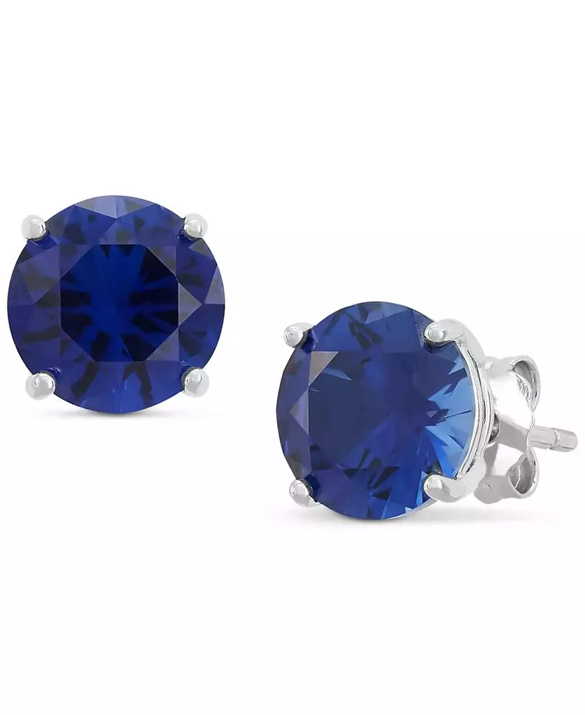 Macy's 3-Pc. Set Lab-Created Sapphire Stud & Hoop Earrings (3-3/4 ct. t.w.) in Sterling Silver 12