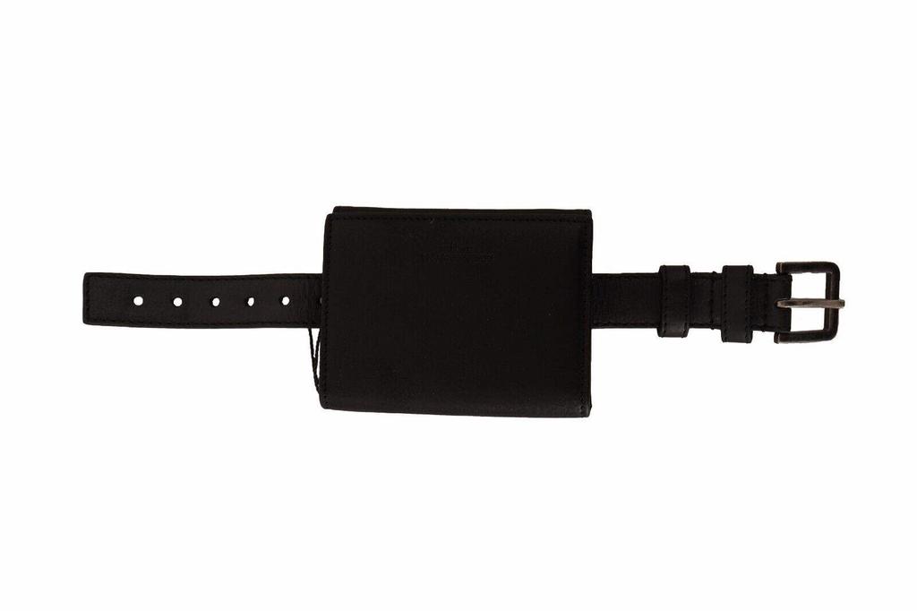 Dolce & Gabbana Dolce & Gabbana Black Leather Trifold Purse Belt Strap Multi Kit Wallet