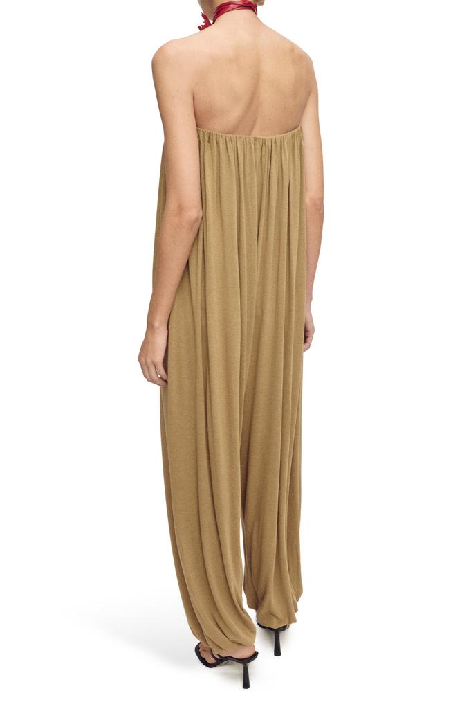 Mango Puffed Strapless Jumpsuit