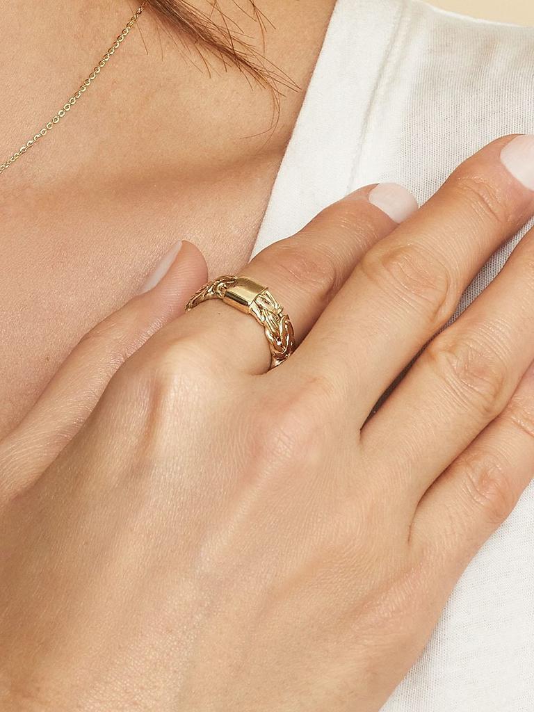Oradina 14K Yellow Solid Gold Byzantine Band Ring