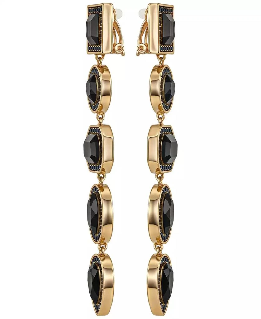 GUESS Rhinestone Gold-Tone Linear Clip Statement Earrings (Also Available in Silver-Tone) 2