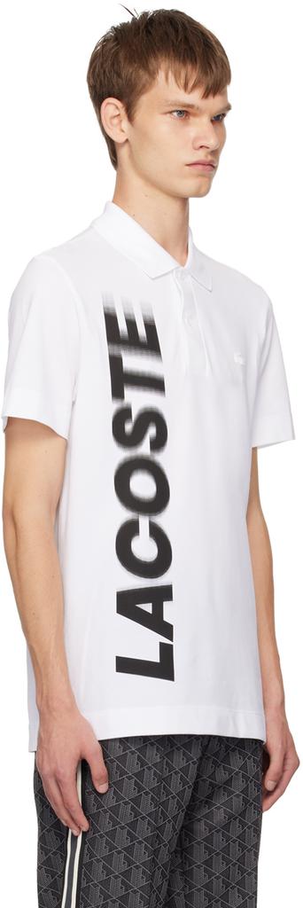 Lacoste White Regular Fit Movement Printed Polo