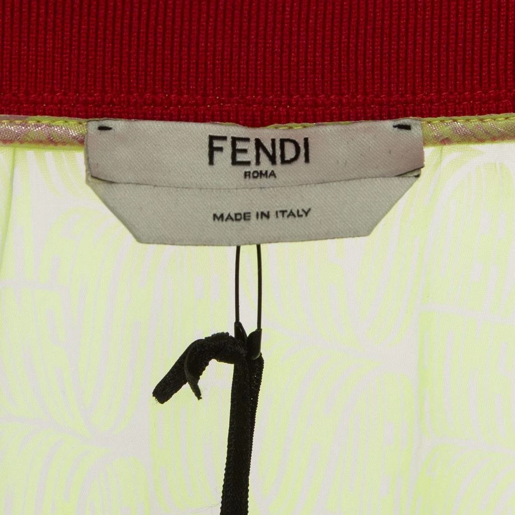 Fendi Fendi Neon Yellow Printed Synthetic Pleated Bleated Midi Dress M 3