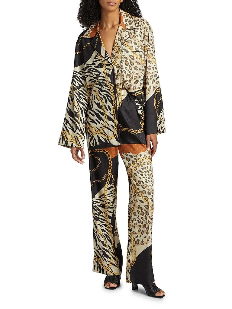 Ronny Kobo Dora Animal-Chain-Print Pants 2