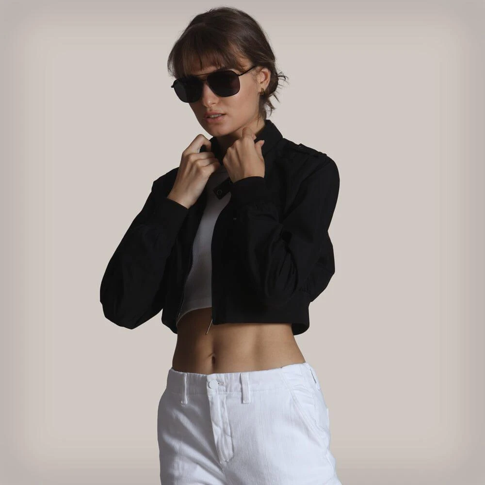 Members Only Women's Mini Cropped Racer Jacket 12