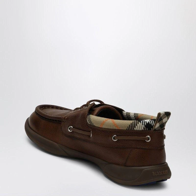 Burberry Checkered Brown Leather Loafers Burberry Men main image 4