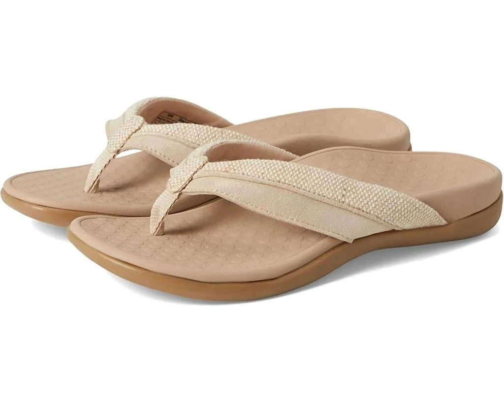 VIONIC Women Shore Toe Post Sandal In Natural/gold 1