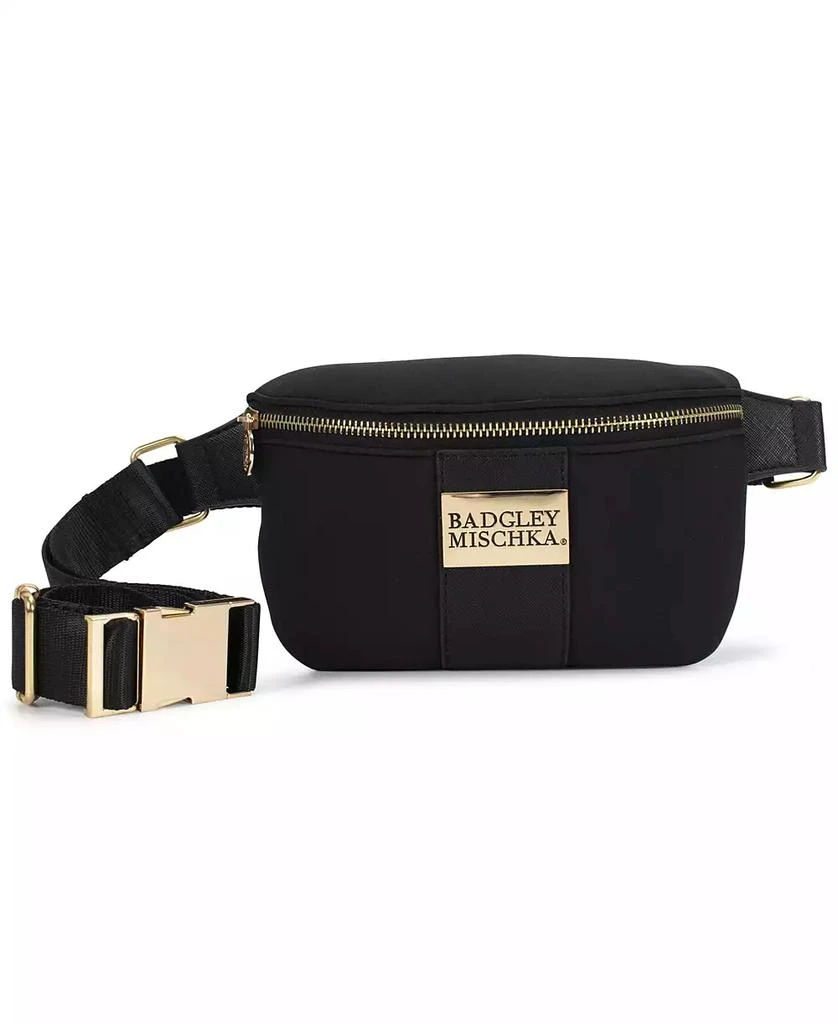 Badgley Mischka Sage Scuba and Faux Leather Belt Bag 1