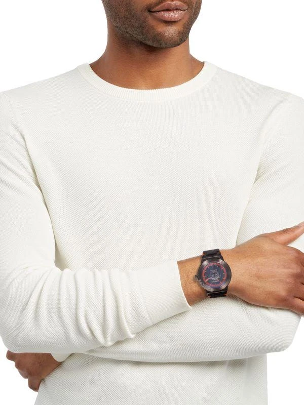 Versace Medusa Infinite Stainless Steel Case 
Leather Strap Watch/45MM 2