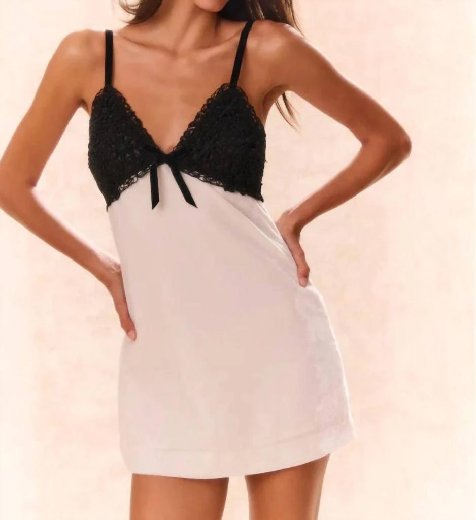 LOVESHACKFANCY Loveshackfancy - Ganette Velvet Mini Dress 1