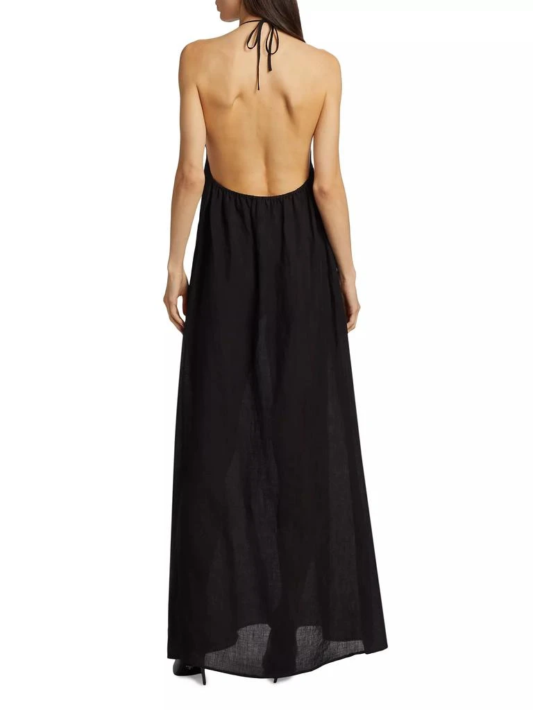 Nili Lotan Lelia Linen Halterneck Maxi Dress 5