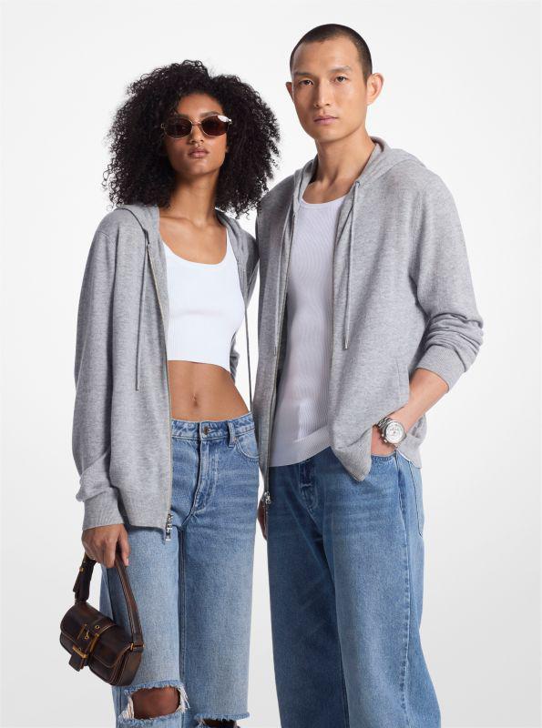 Michael Kors Wool and Cashmere Blend Zip-Up Hoodie