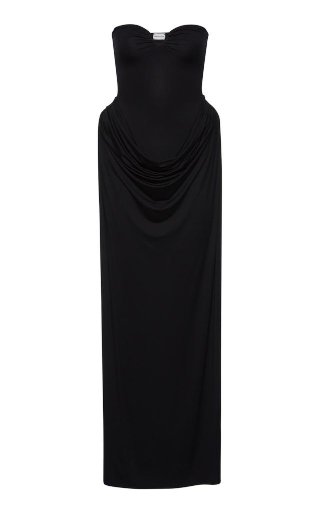Magda Butrym Magda Butrym - Strapless Draped Maxi Dress - Black - FR 42 - Moda Operandi
