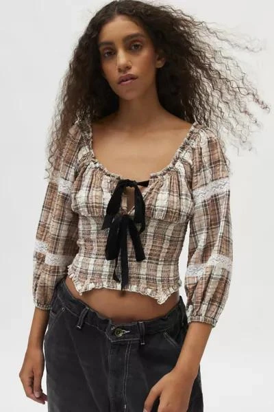 Kimchi Blue Kimchi Blue Marley Long Sleeve Check Blouse 2