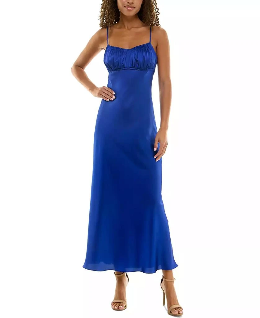 Alex & Sophia Juniors' Strappy Satin Maxi Dress 1